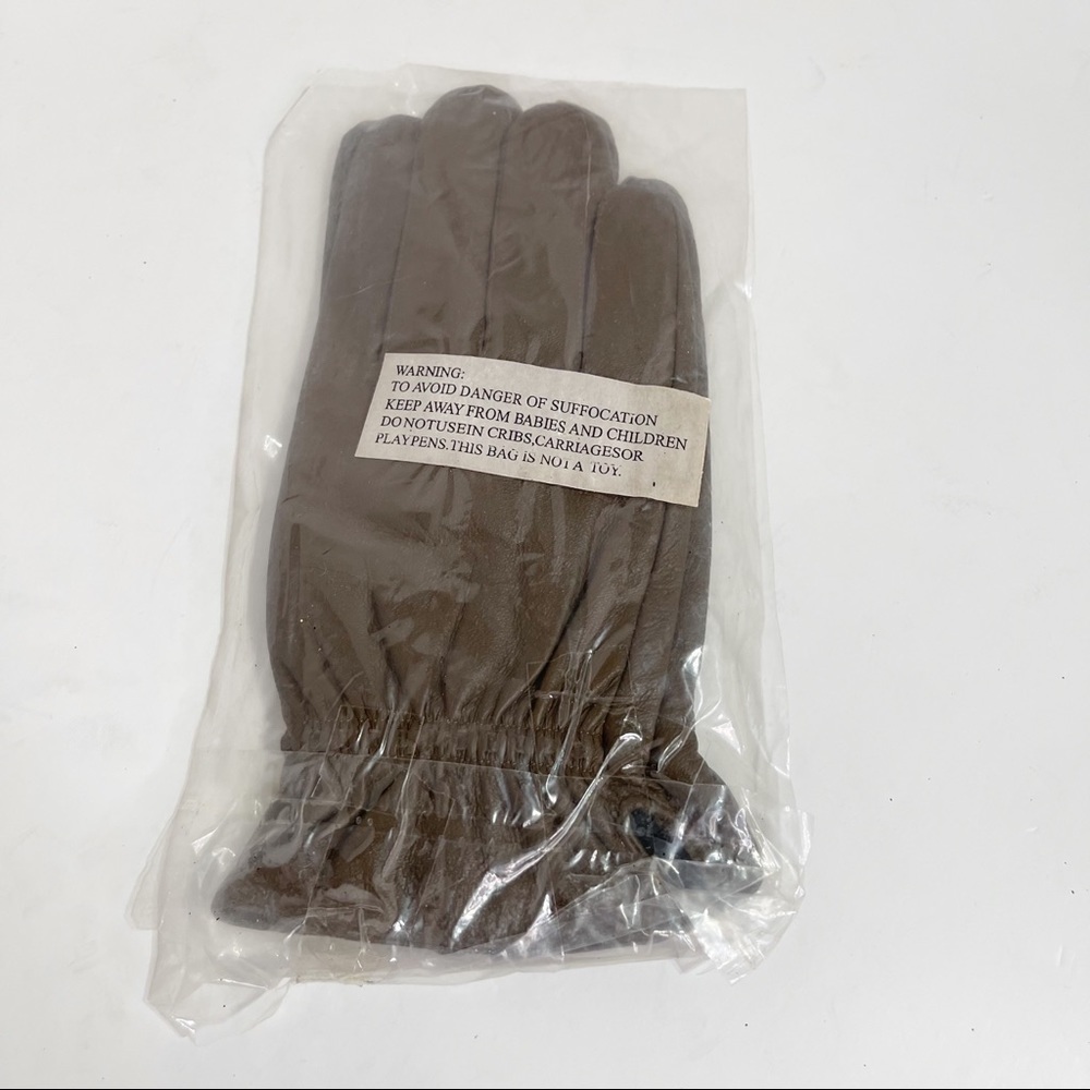 Leather Beige Gloves Sz 0. - Picture 4 of 8